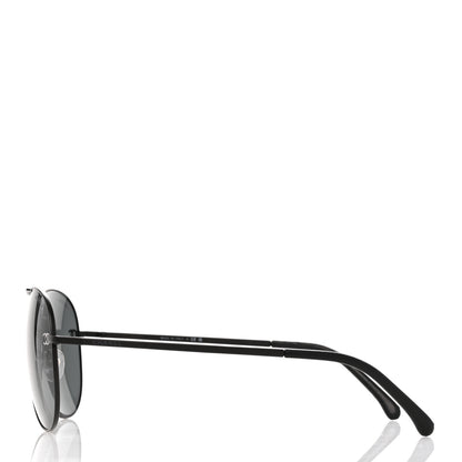 Chanel Aviator CC Sunglasses 4189-T-Q Black 3 of 7