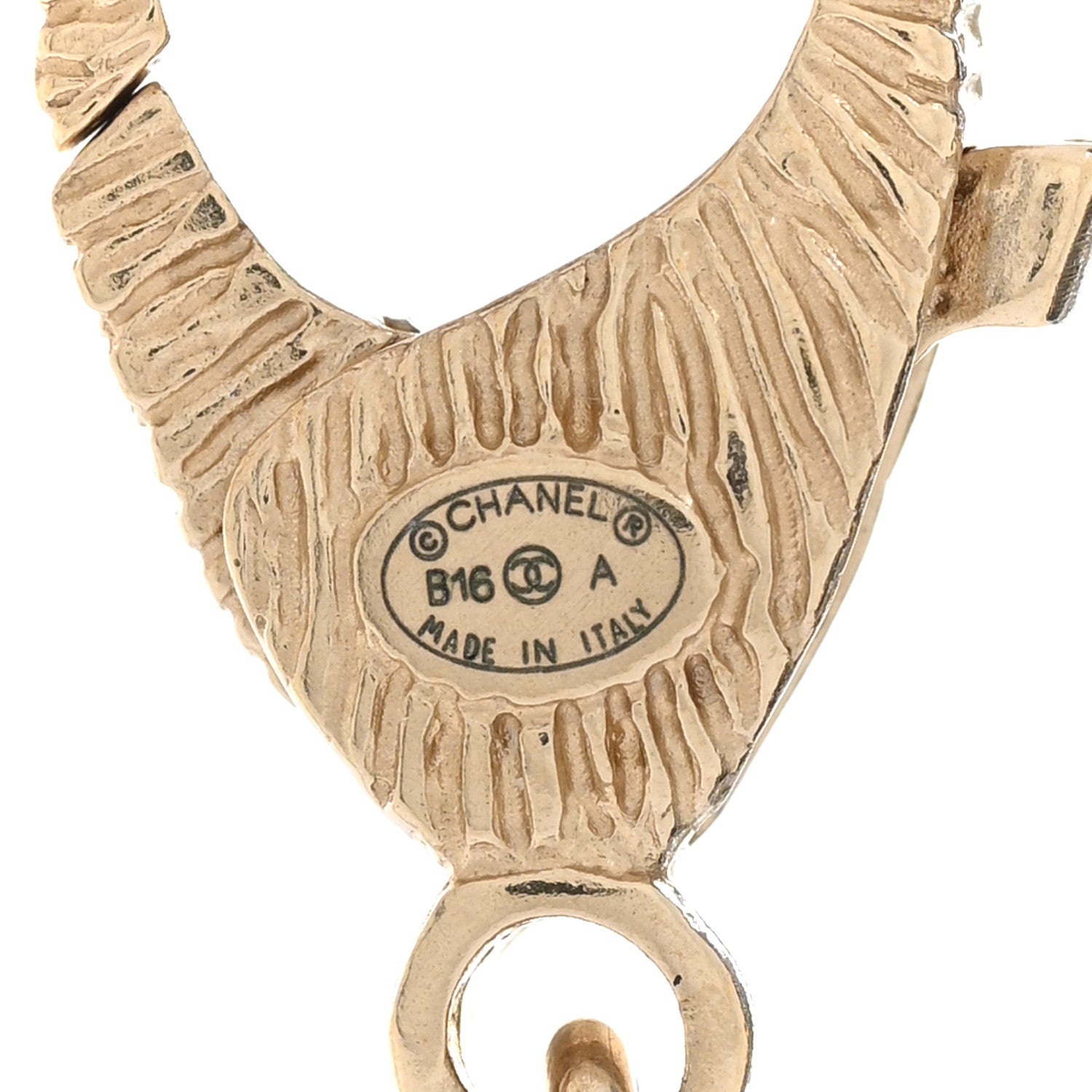 Chanel Marble Beaded CC Necklace Gold White 5 of 5