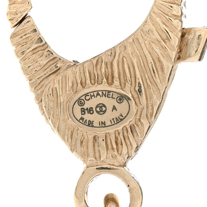 Chanel Marble Beaded CC Necklace Gold White 5 of 5