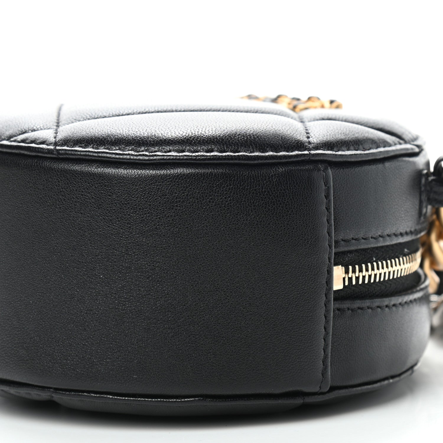 Chanel Lambskin Quilted Chanel 19 Round Clutch With Chain Black 9 of 11