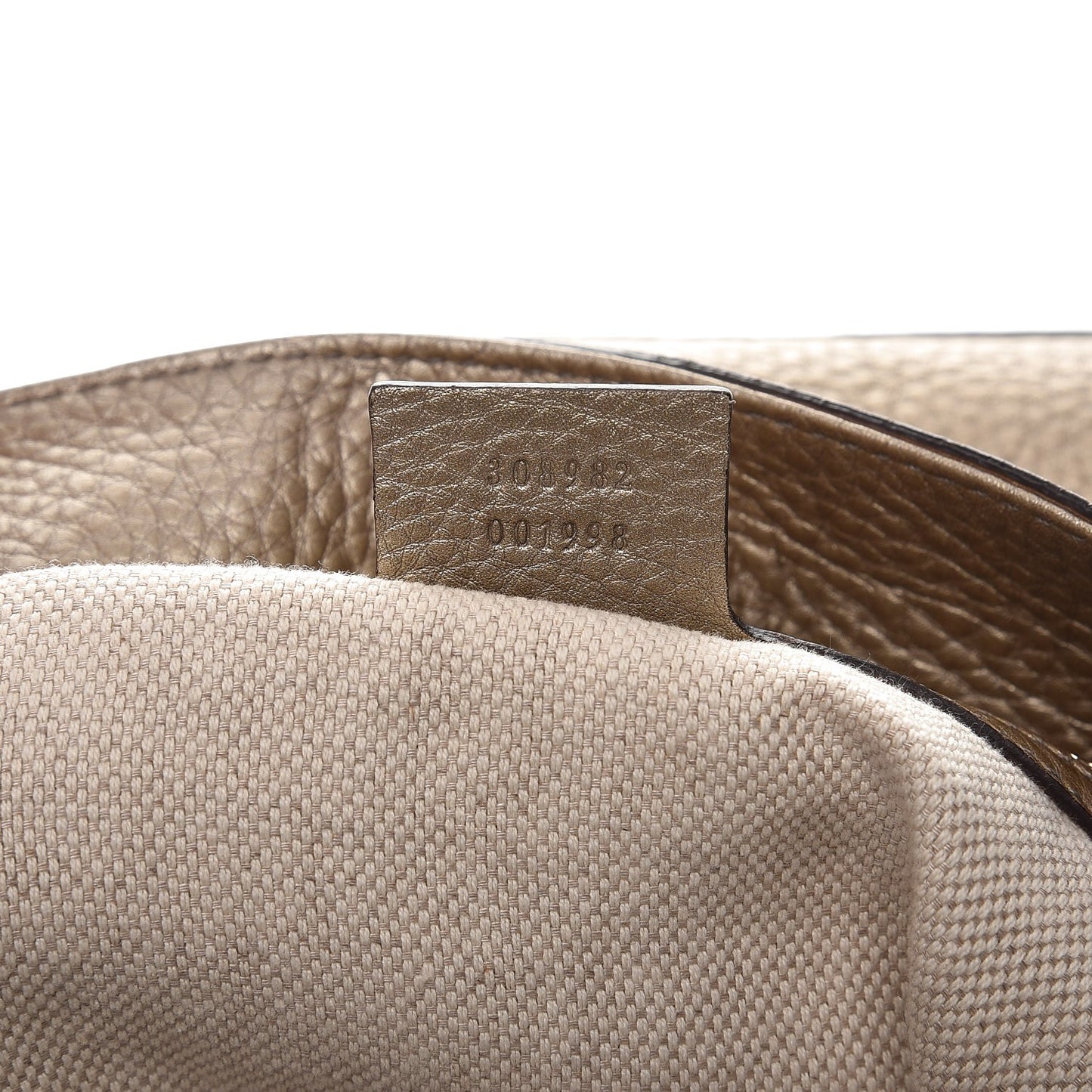 Metallic Pebbled Calfskin Medium Soho Chain Shoulder Bag Golden Beige