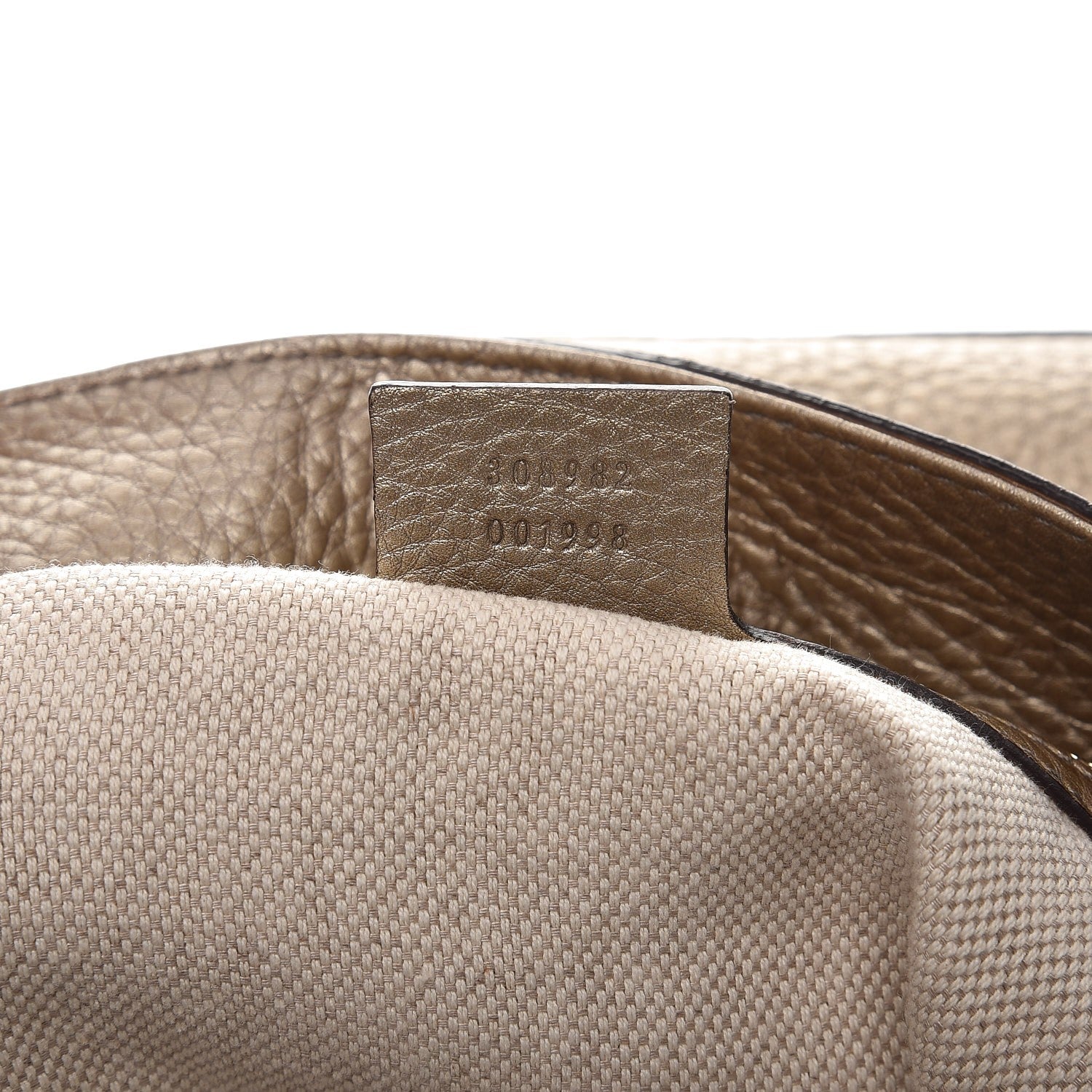 Gucci Metallic Pebbled Calfskin Medium Soho Chain Shoulder Bag Golden Beige 7 of 7