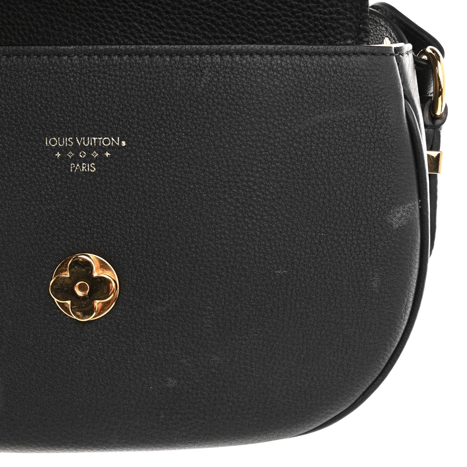 Louis Vuitton Grained Calfskin LV Pont 9 Soft MM Black 1257939