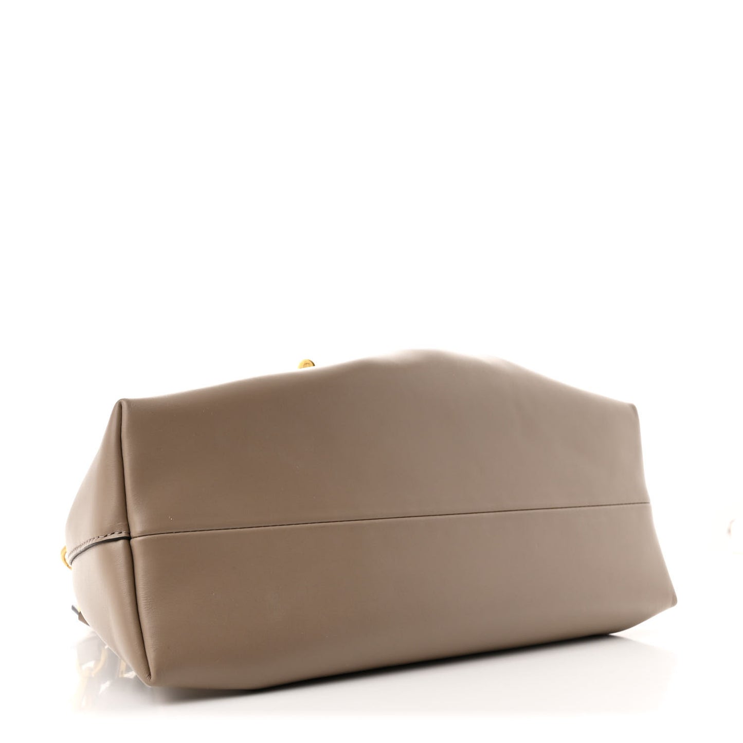 Smooth Shiny Calfskin Cinch M Bucket Bag Taupe