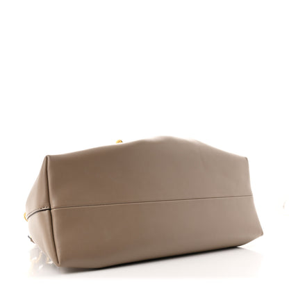 Jimmy Choo Smooth Shiny Calfskin Cinch M Bucket Bag Taupe 4 of 11