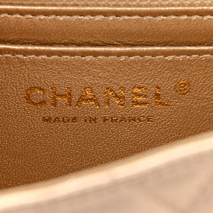 Chanel Metallic Lambskin Quilted Mini Square Flap Gold 5 of 9