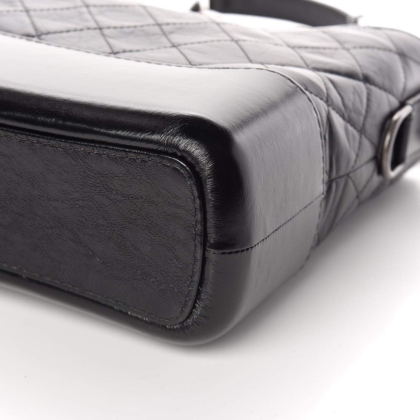 Aged Calfskin Quilted Medium Gabrielle Hobo Black