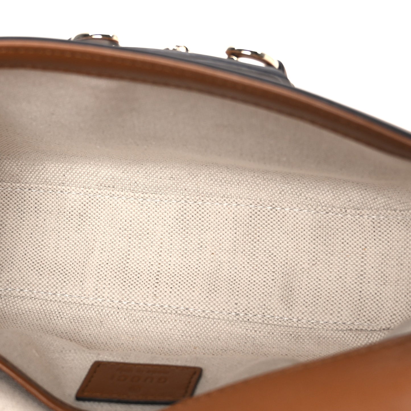 GG Supreme Monogram Horsebit 1955 Soft Small Shoulder Bag Beige Brown Sugar