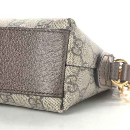 Gucci GG Supreme Monogram Textured Dollar Calfskin Web Small Ophidia Dome Shoulder Bag Beige Ebony New Acero 9 of 9