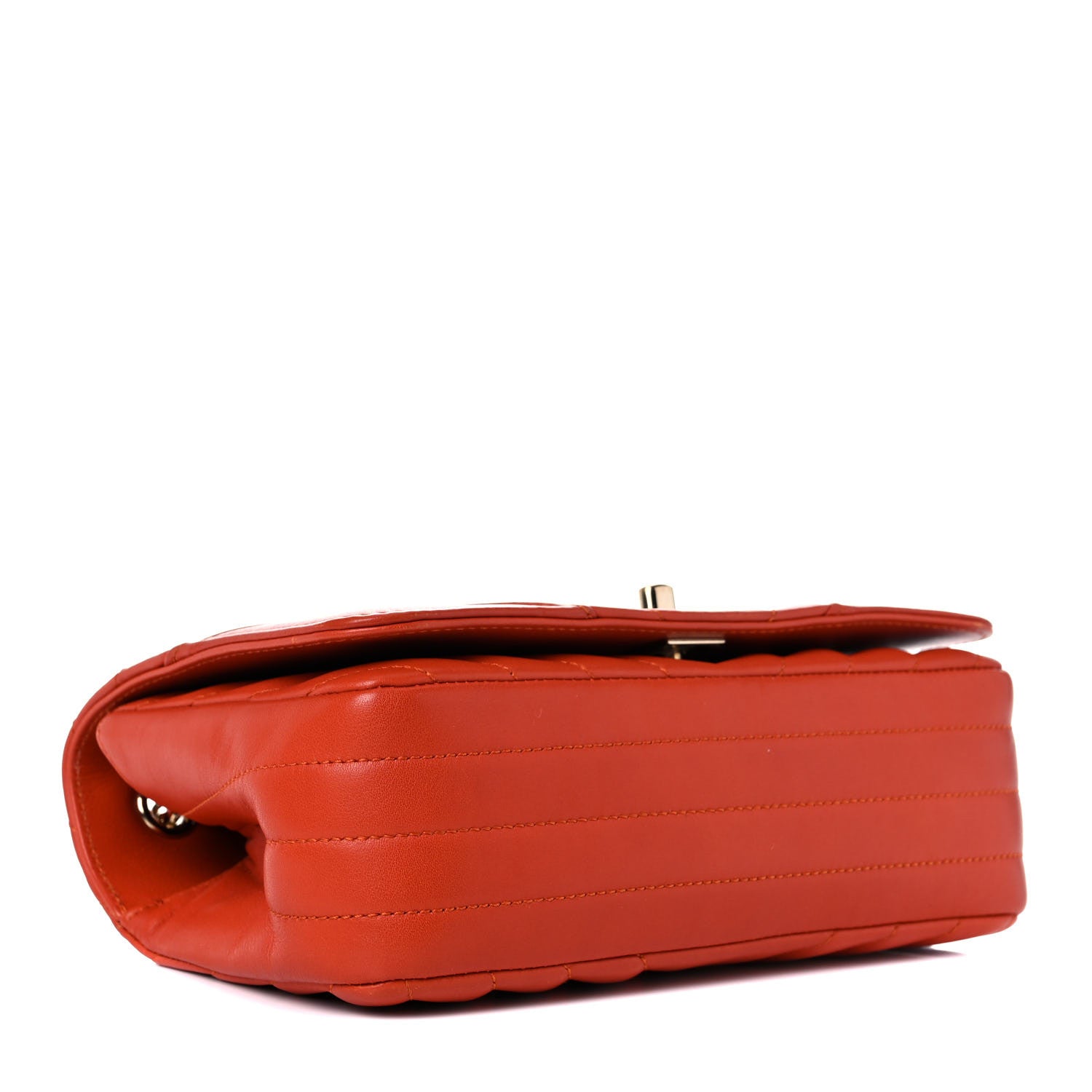 Chanel Calfskin Chevron Quilted Mini Statement Flap Dark Orange 4 of 14