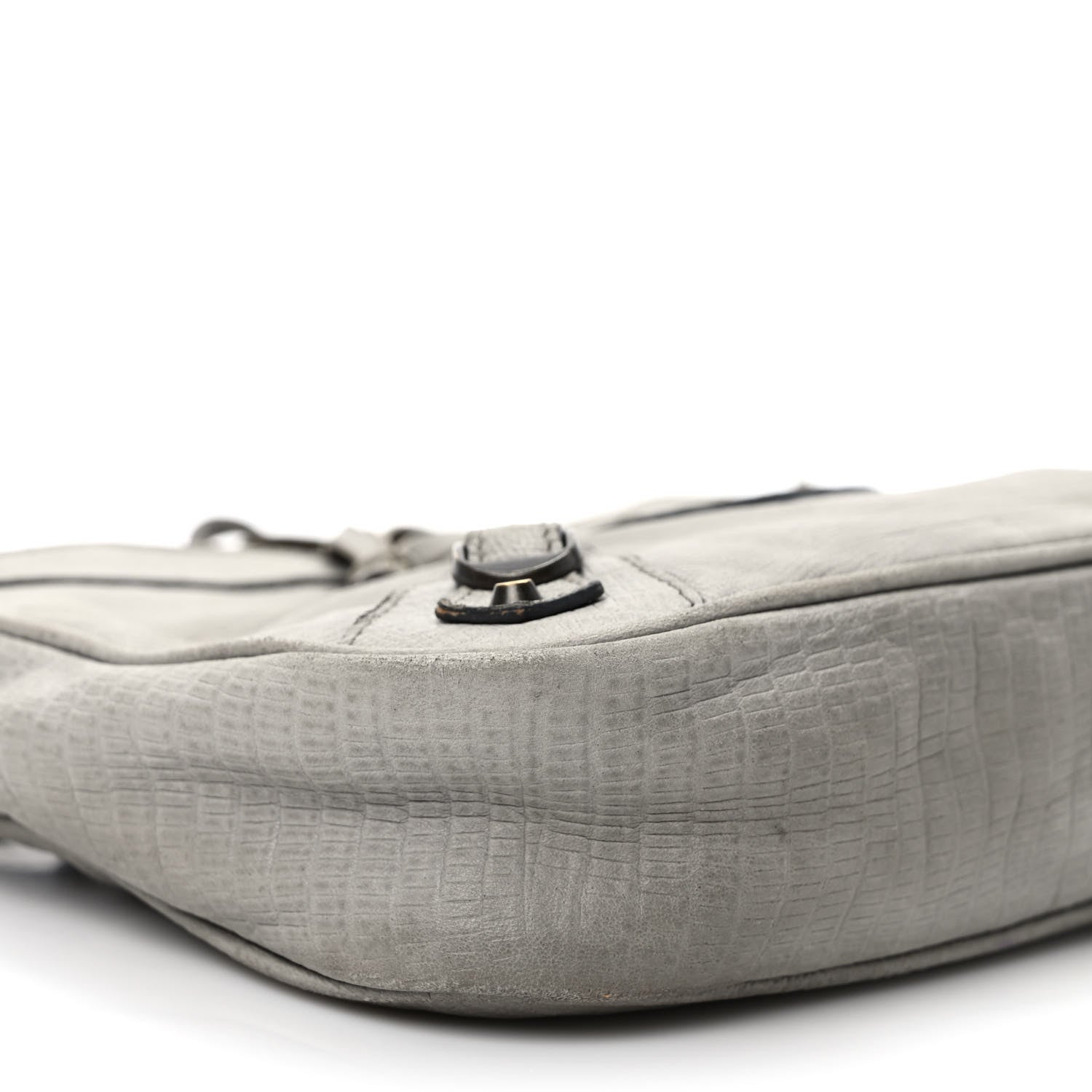 Balenciaga Agneau Lizard Embossed Classic Hardware Hip Gris Clair 9 of 15