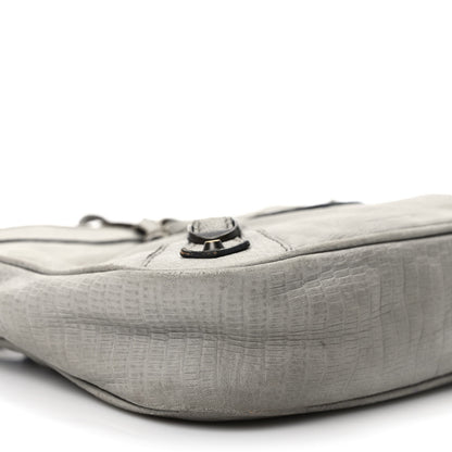 Balenciaga Agneau Lizard Embossed Classic Hardware Hip Gris Clair 9 of 15
