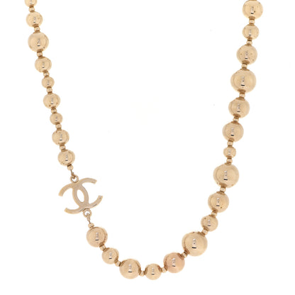 Chanel Metal Bead CC Necklace Gold 1 of 6