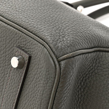 Hermes Taurillon Clemence Birkin 35 Vert De Gris 12 of 17