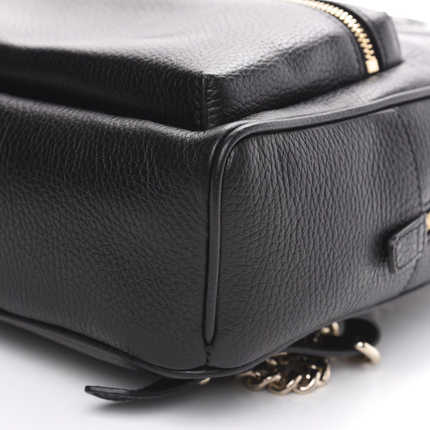 Pebbled Calfskin Soho Chain Backpack Black