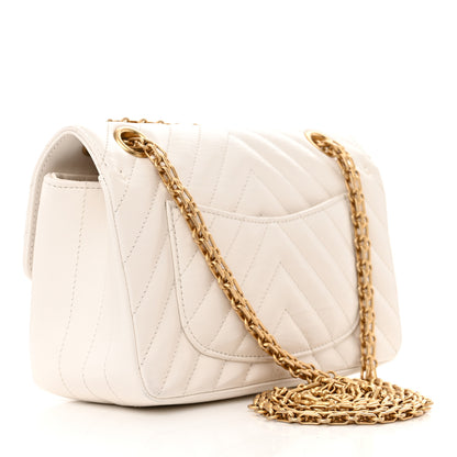 Chanel Aged Calfskin Chevron Quilted 2.55 Reissue Mini Flap White 3 of 15