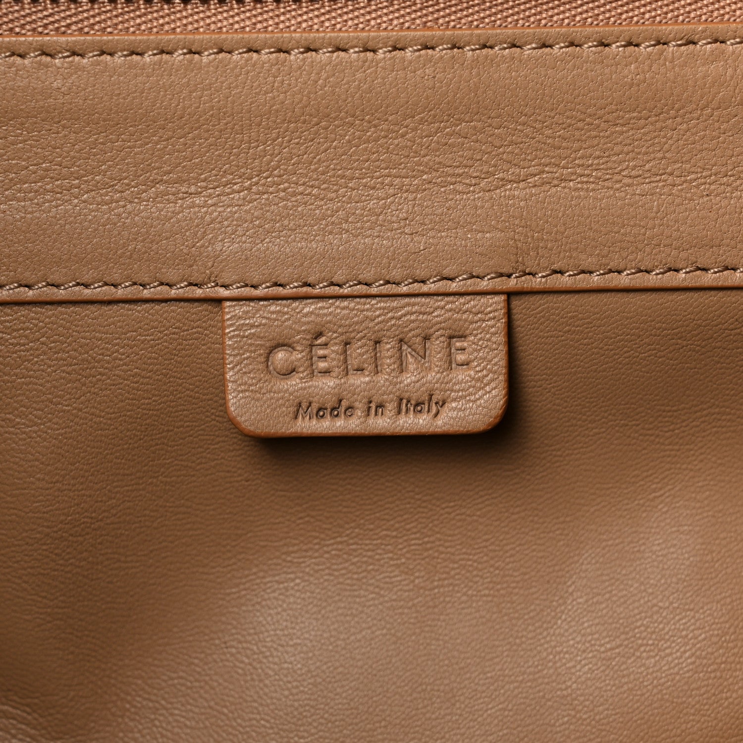 Celine Lambskin Horizontal Bi-Cabas Nude Black 6 of 12