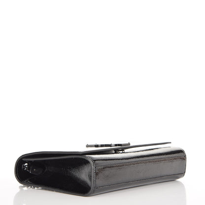 Saint Laurent Textured Patent Medium Classic Monogram Kate Satchel Black 4 of 7