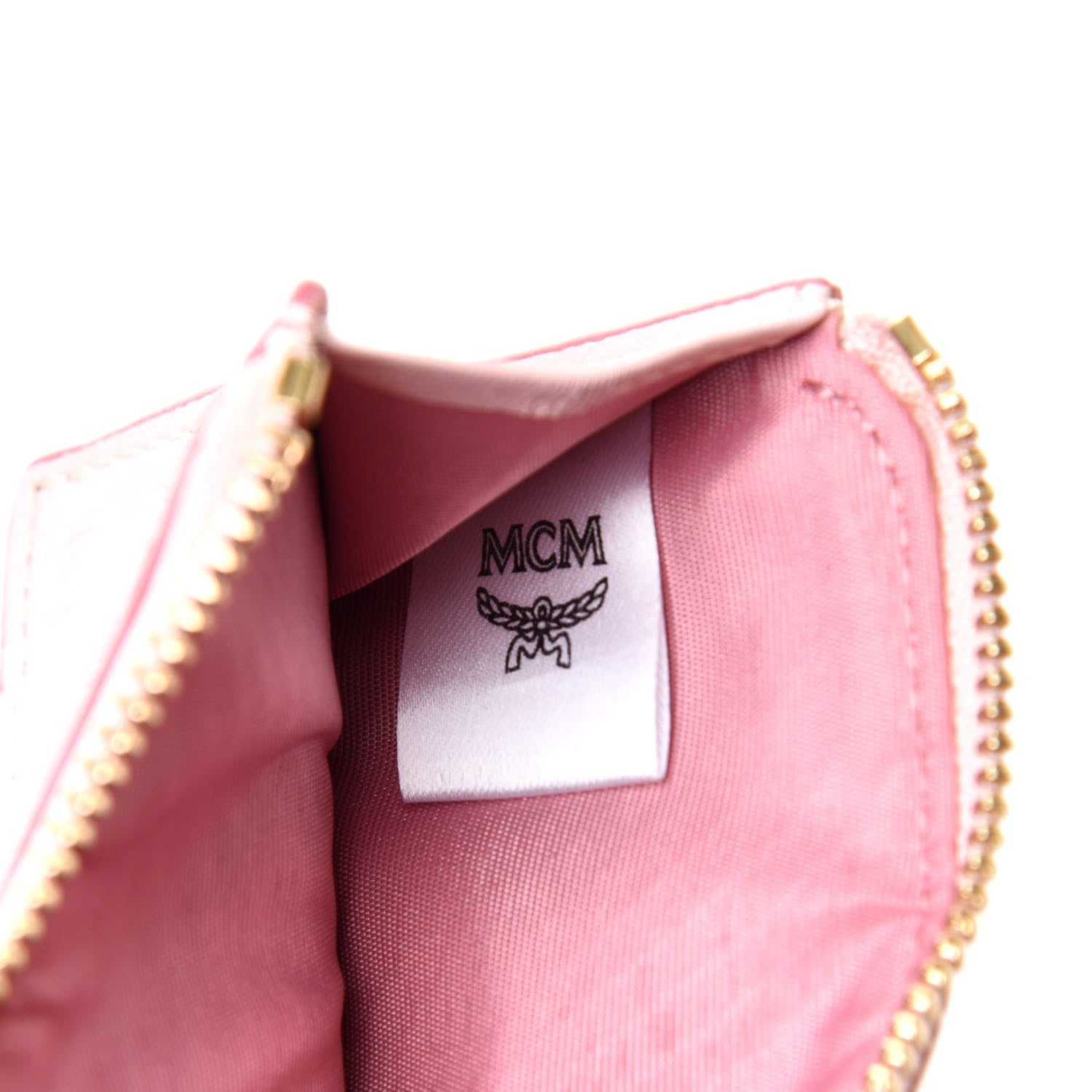 MCM Visetos Floral Leopard Lanyard Card Holder Pink 5 of 8