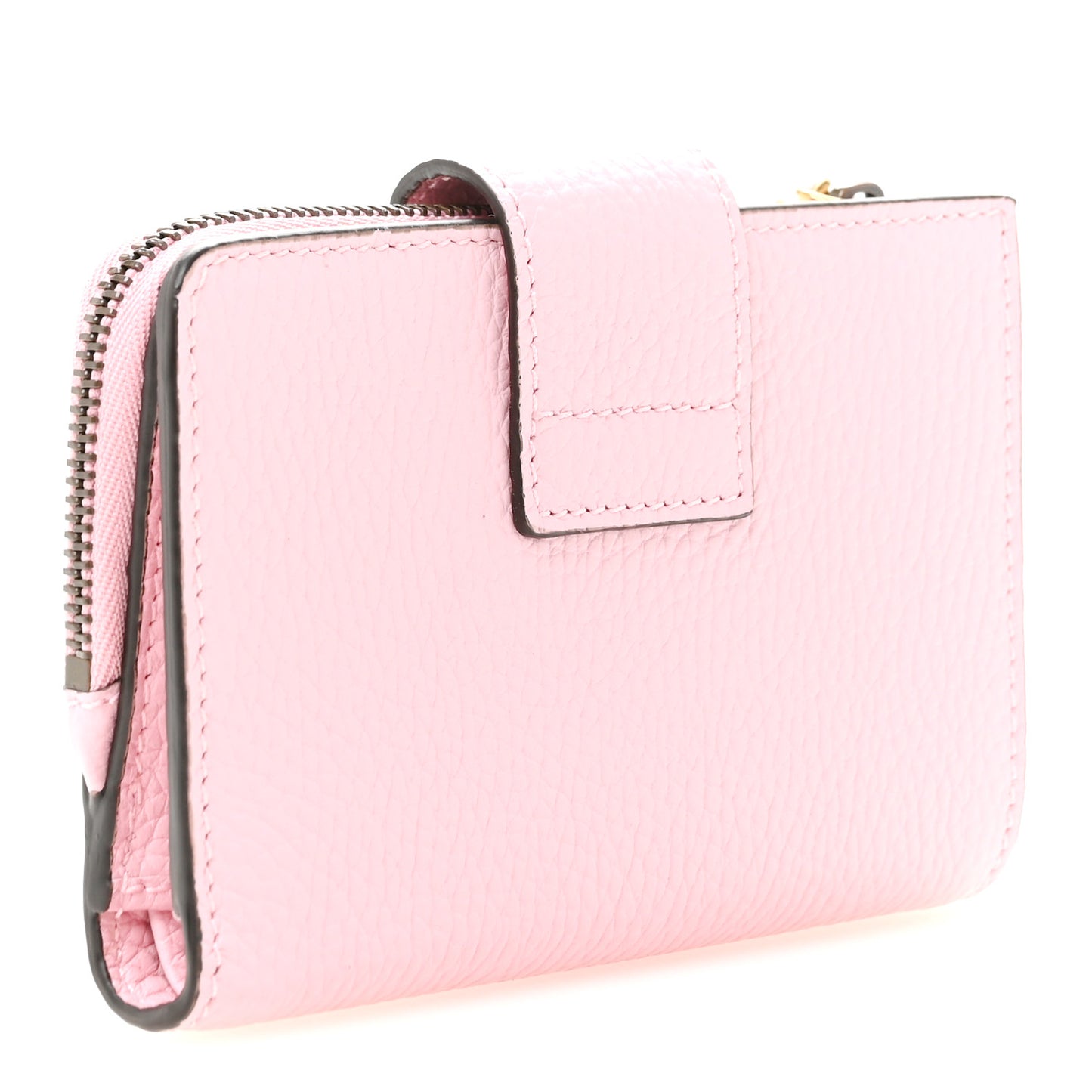 Piuma Calfskin Medium Bamboo Double G Wallet Pink