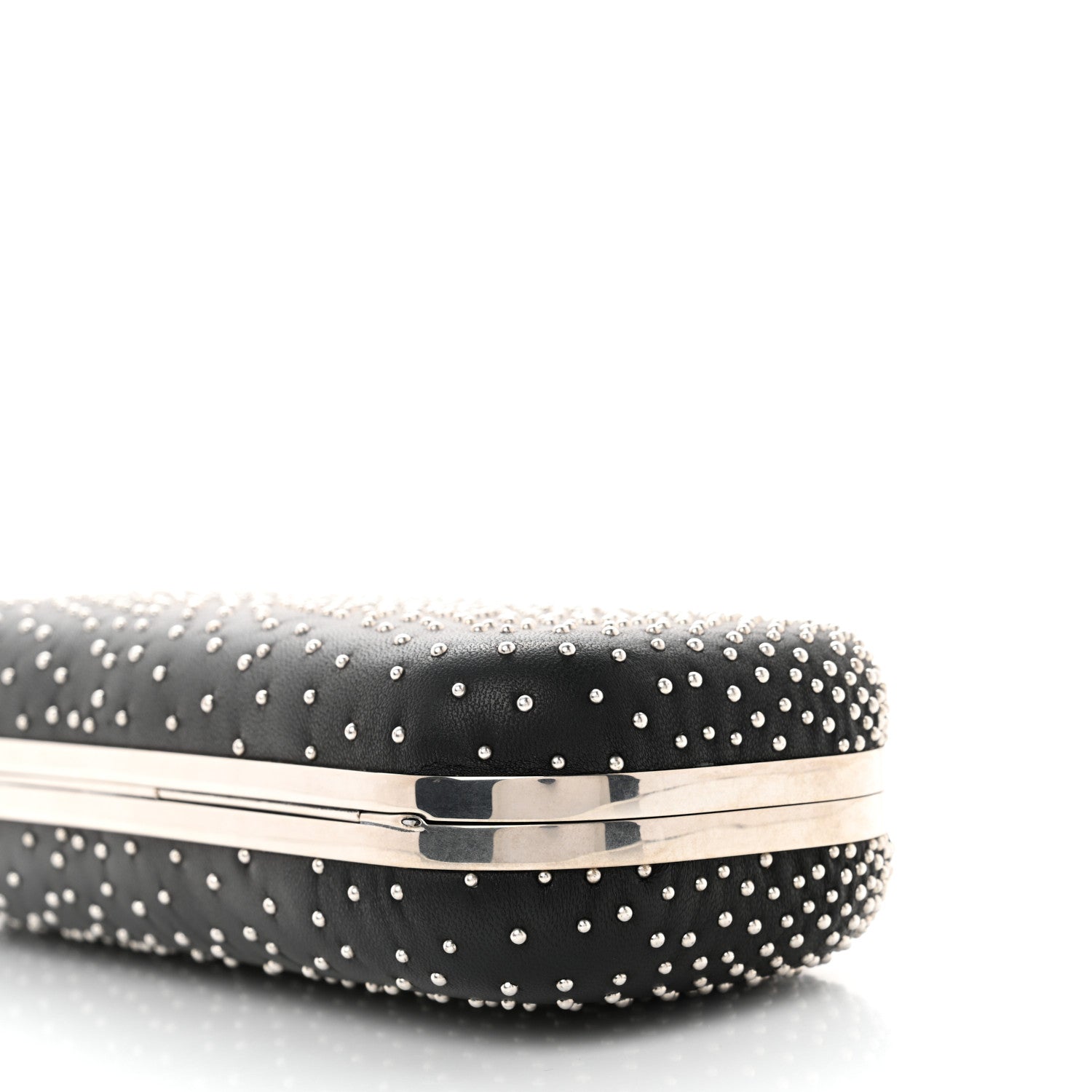 Alexander McQueen Nappa Studded Skull Knuckle Box Clutch Black 4 of 9