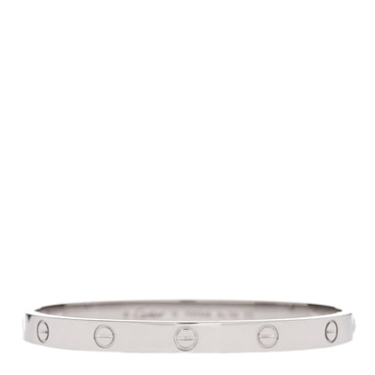 Cartier 18K White Gold LOVE Bracelet 18 1 of 8