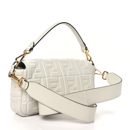 Fendi Nappa FF 1974 Embossed Baguette White 3 of 10