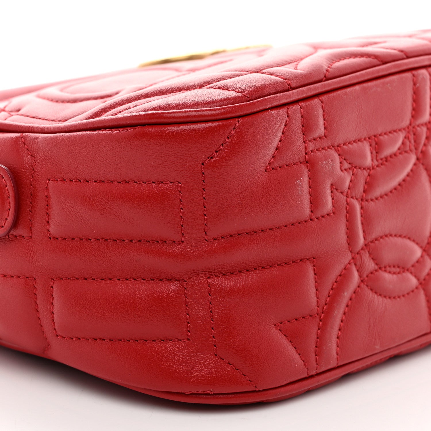Salvatore Ferragamo Calfskin Quilted Gancini Camera Bag Red 9 of 10