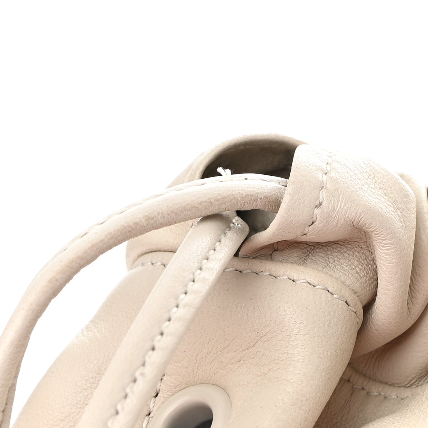 Lambskin Teddy Drawstring Bag Crema Soft