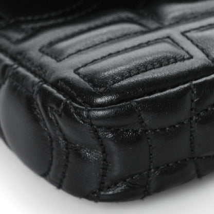 Salvatore Ferragamo Calfskin Quilted Gancini Mini Bag Black 8 of 11