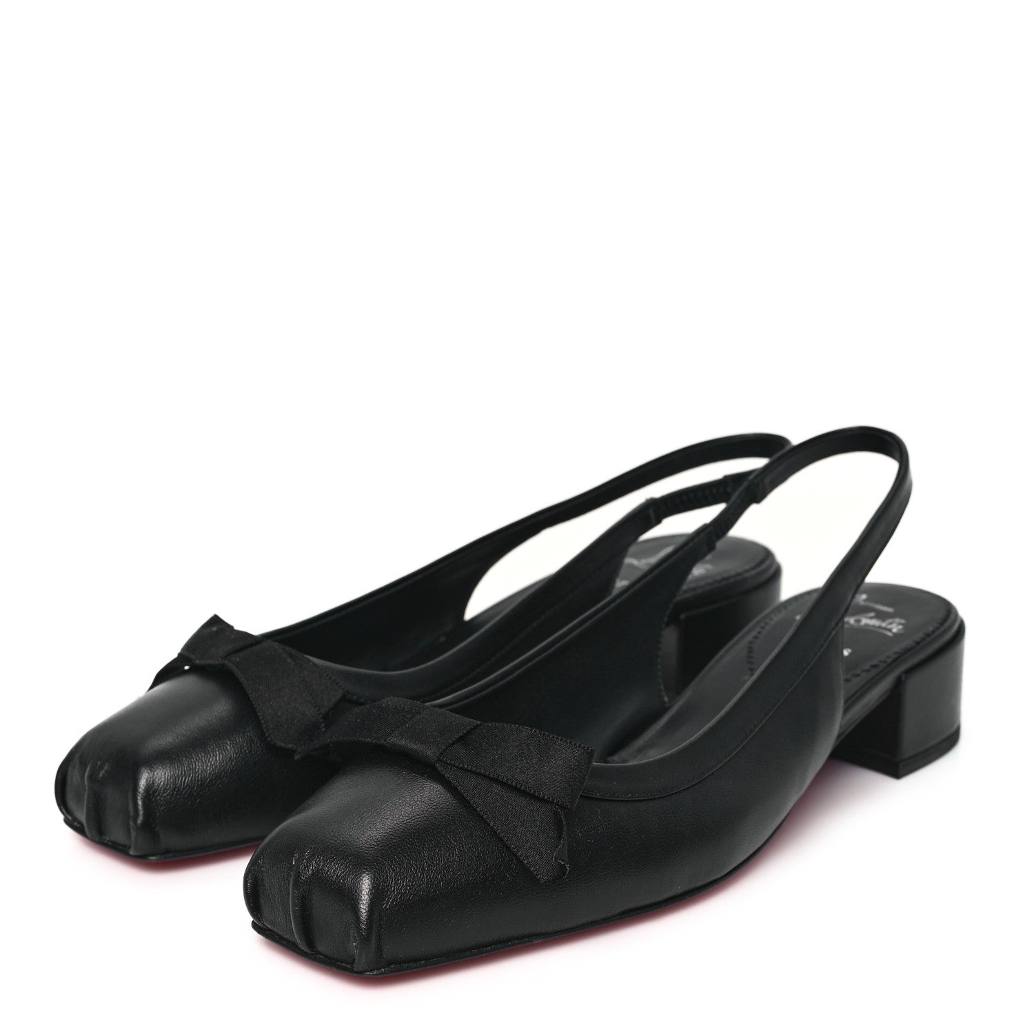 Christian Louboutin Nappa Mamaflirt 30mm Bow Sling Ballerinas 40 Black 3 of 8