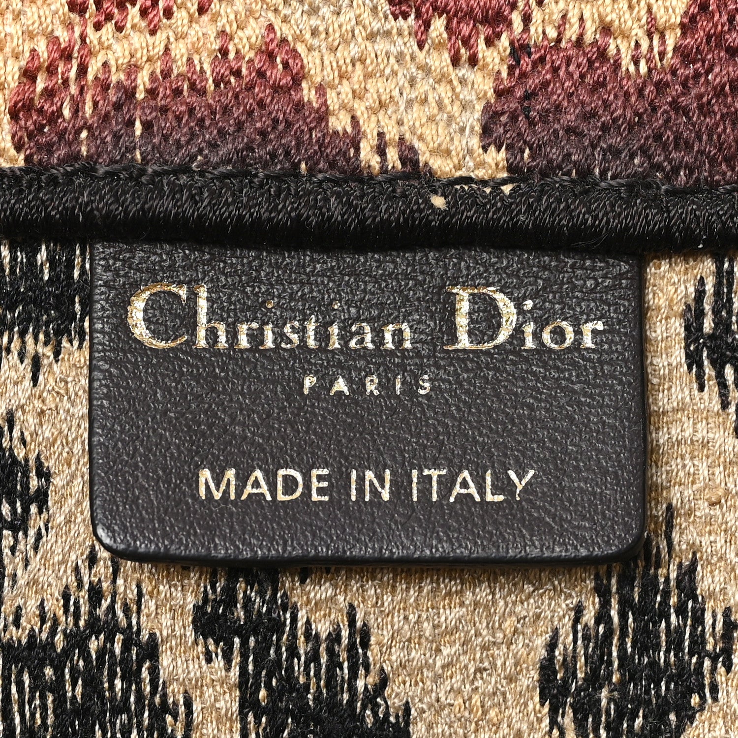 Christian Dior Canvas Mizza Embroidered Large Leopard Book Tote