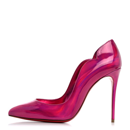 Christian Louboutin Metallic Patent Psychic Hot Chick 100 Pumps 37.5 Fuxia 1 of 8