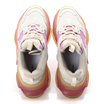 Balenciaga Fabric Mesh Clear Sole Womens Triple S Sneakers 40 White Pink 2 of 10