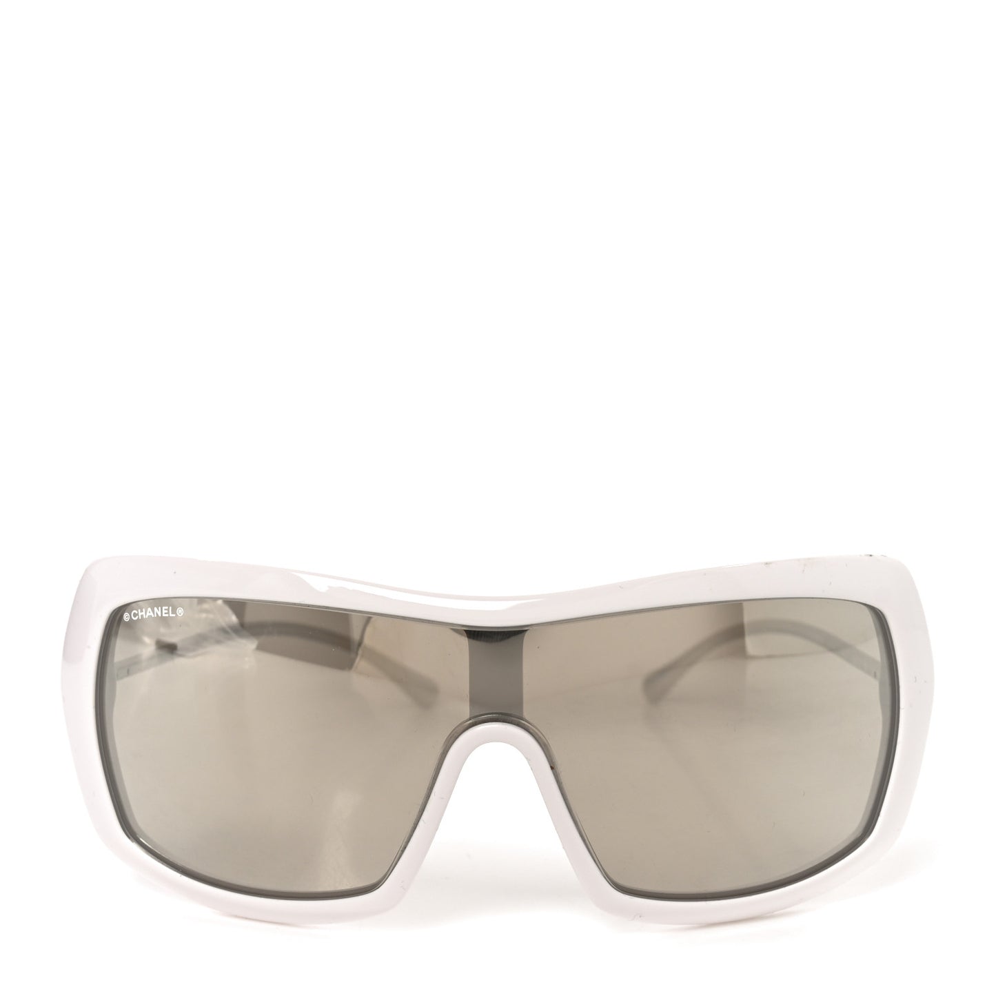 Acetate Metal Shield Sunglasses 71336A White