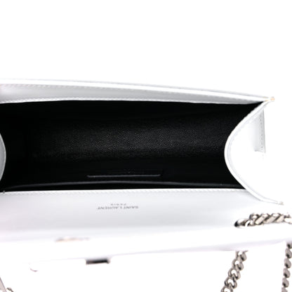 Saint Laurent Smooth Calfskin Small Monogram Kate Satchel Optical White 5 of 11
