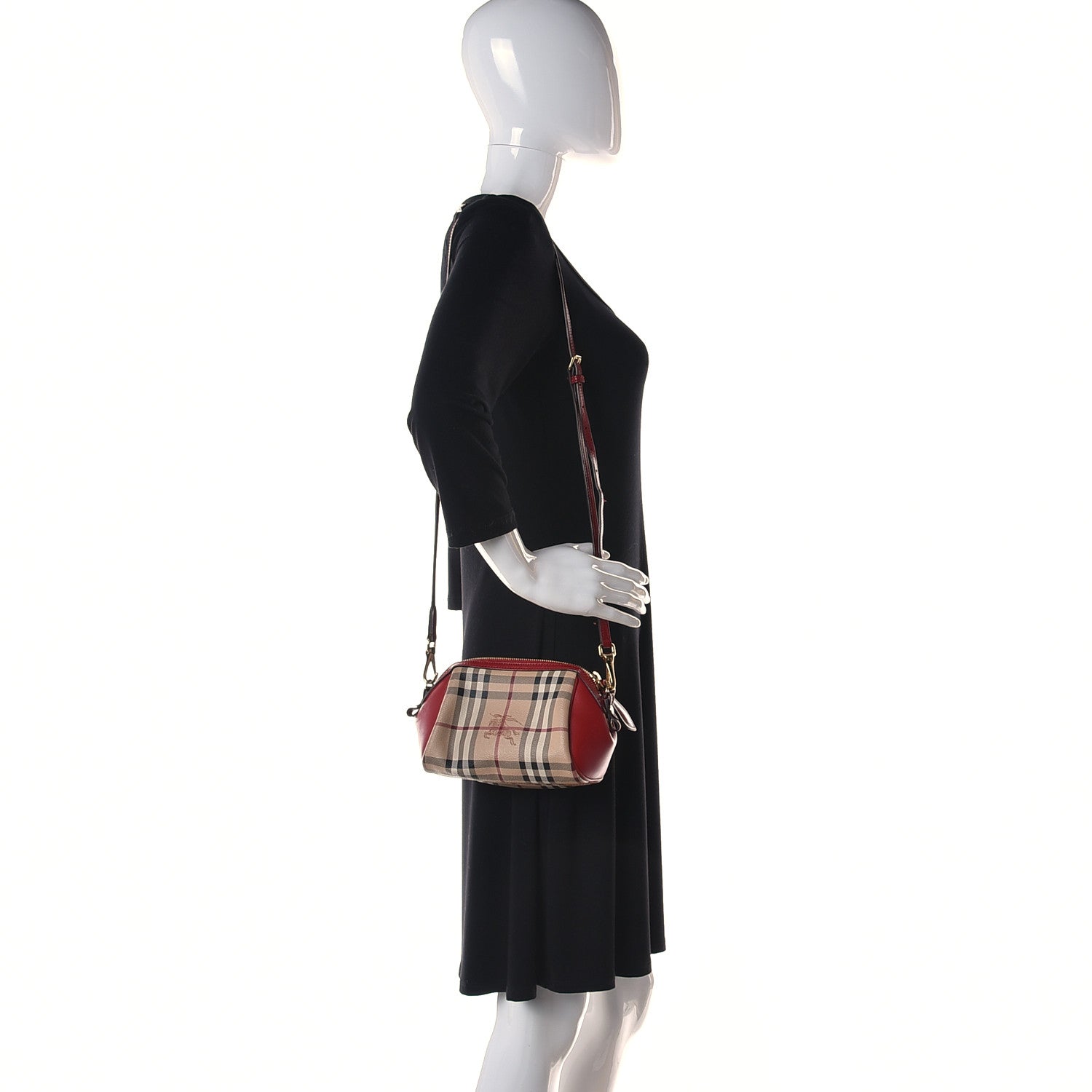 Burberry Haymarket Check Mini Blaze Crossbody Bag Red 2 of 17