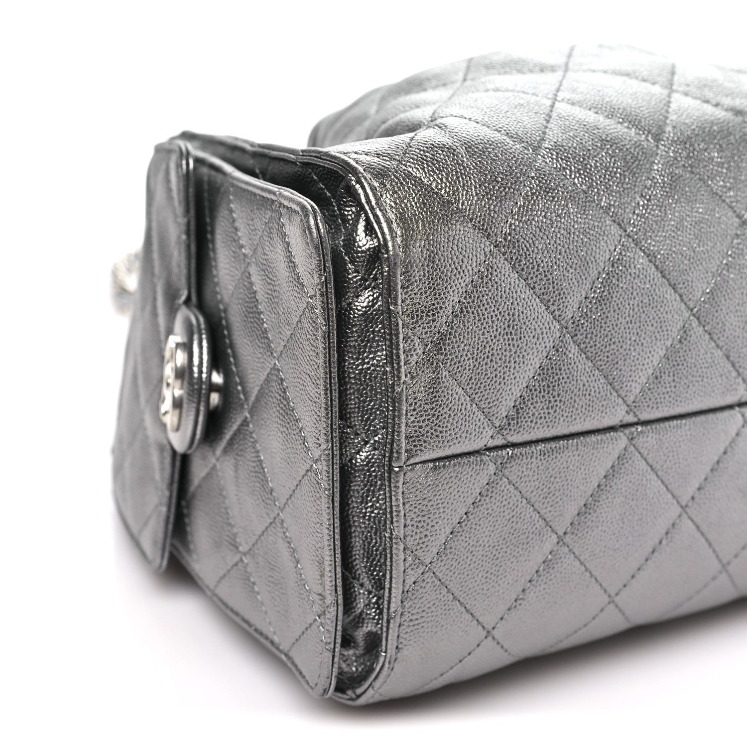 Chanel Metallic Caviar Quilted Small Chanel 25 Handbag Silver 9 of 10