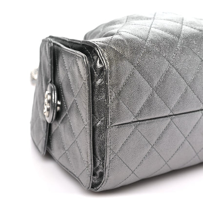 Chanel Metallic Caviar Quilted Small Chanel 25 Handbag Silver 9 of 10