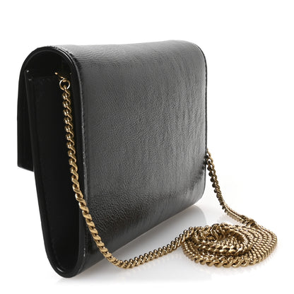 Saint Laurent Crinkled Calfskin Uptown Chain Wallet Black 3 of 10