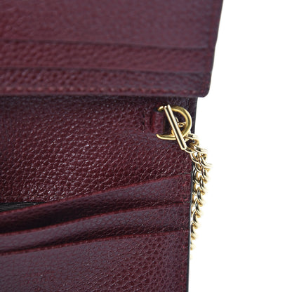 Gucci Grainy Calfskin Zumi Chain Card Case Wallet Vintage Bordeaux 8 of 9