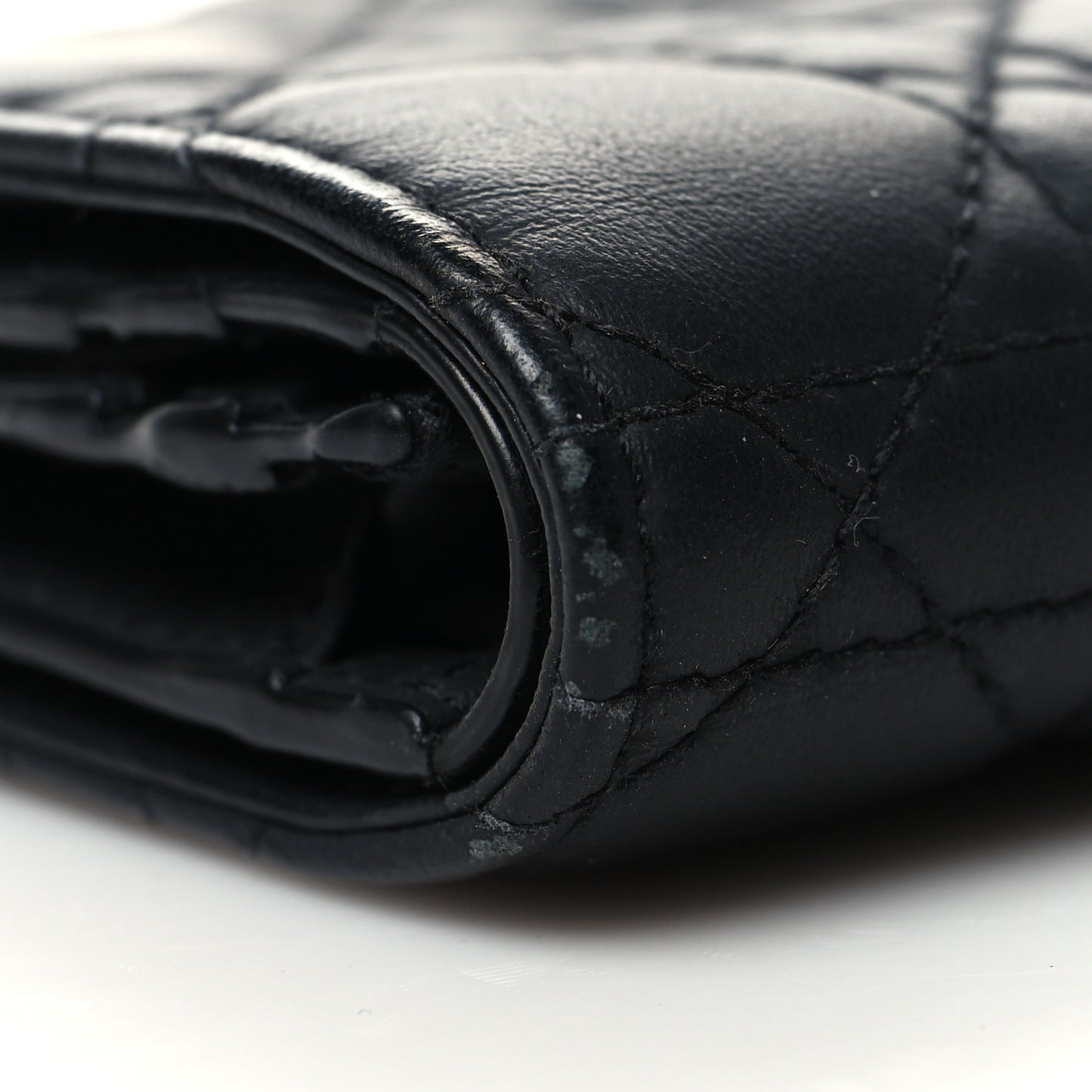 Lambskin Cannage Mini Lady Dior Wallet Black