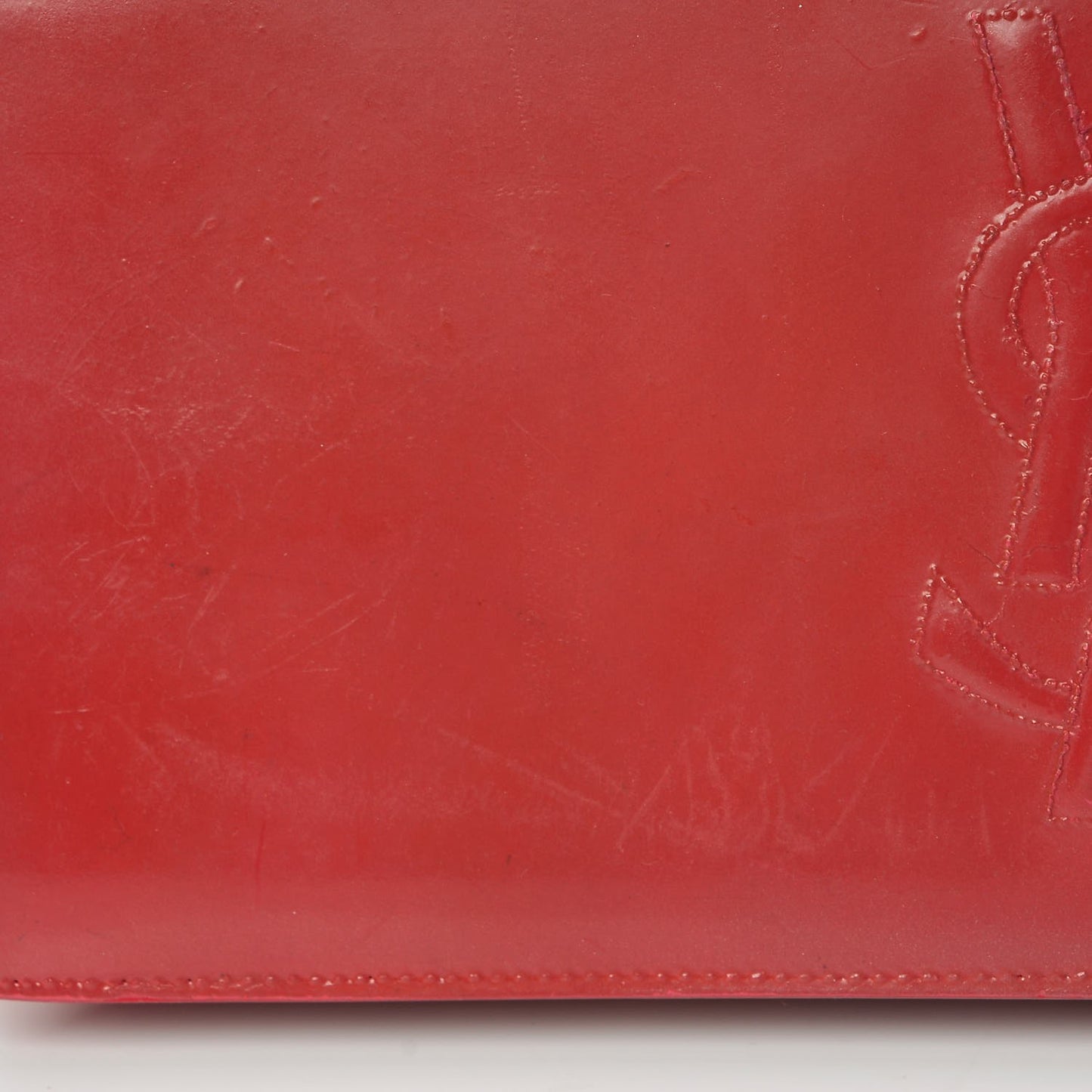 Textured Patent Large Belle De Jour Clutch Fuchsia