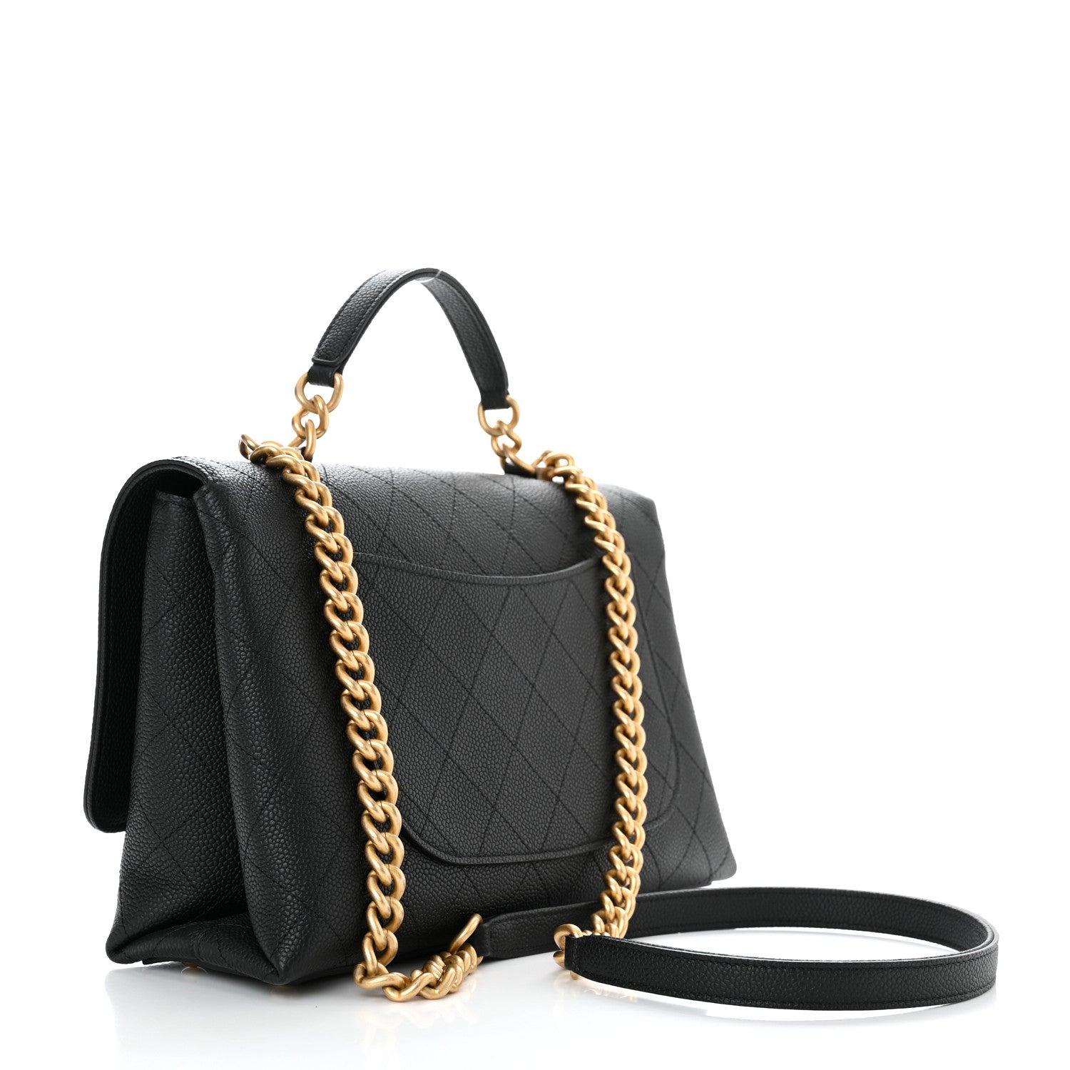 Chanel Grained Calfskin Stitched Flap Black 3 of 11