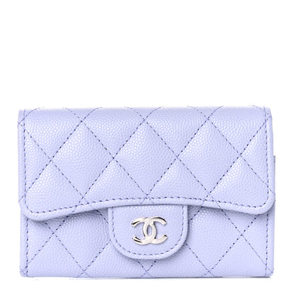 Chanel Caviar Quilted Flap Card Holder Wallet Light Purple 1 of 9