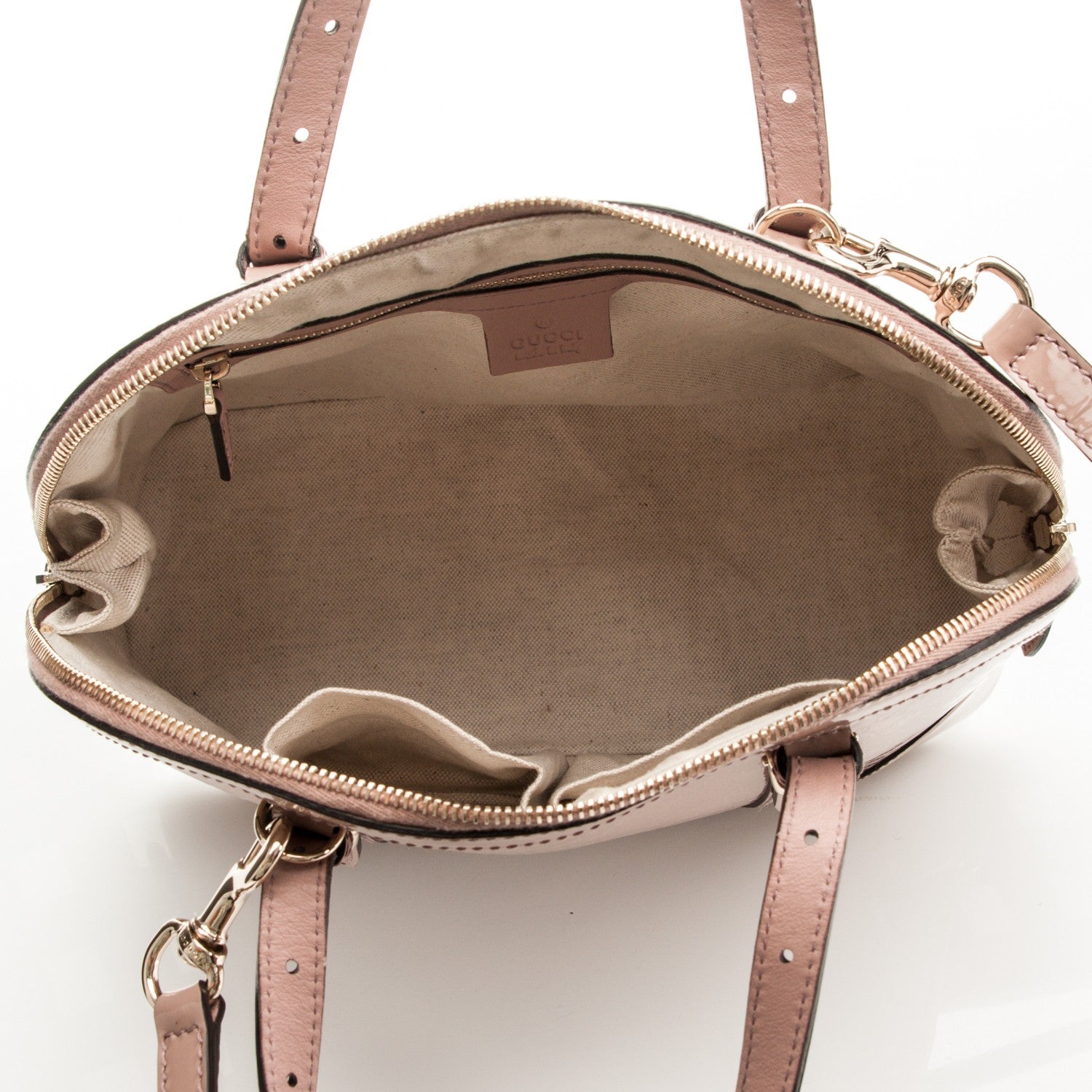 Gucci Patent Microguccissima Small Nice Top Handle Dome Bag Dark Cipria 5 of 7