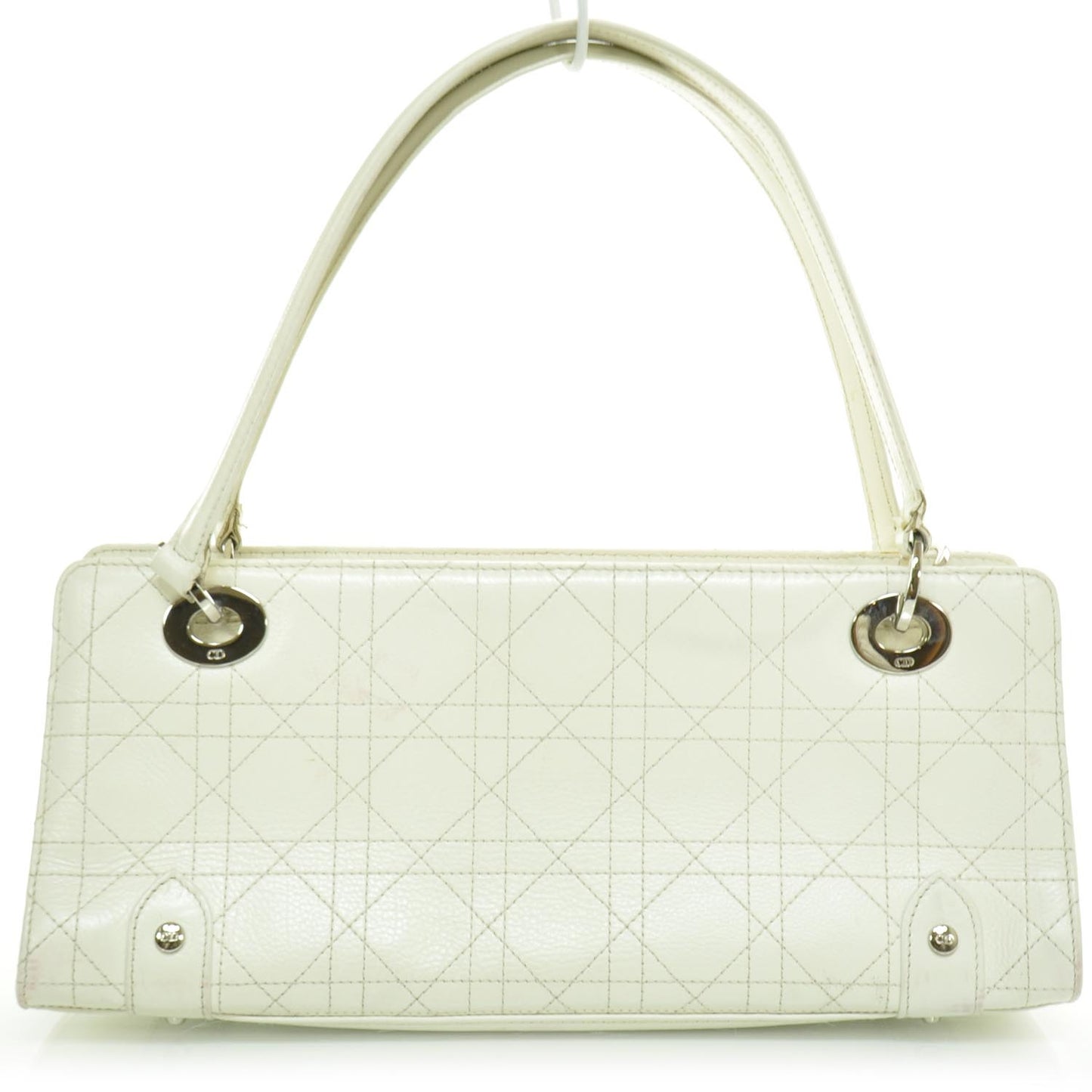 Calfskin Cannage Stitched East West Lady Dior White