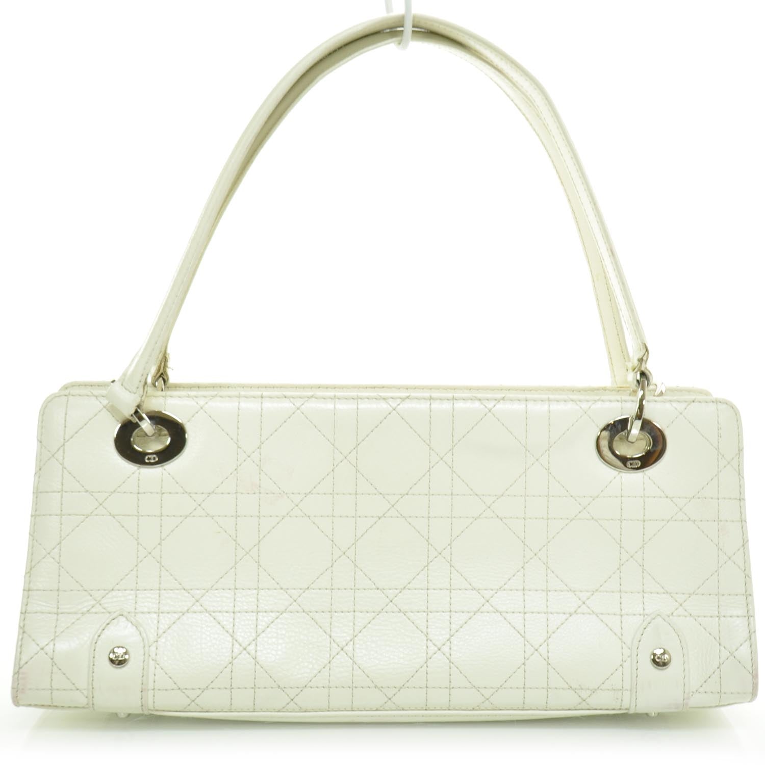Christian Dior Calfskin Cannage Stitched East West Lady Dior White 4 of 9