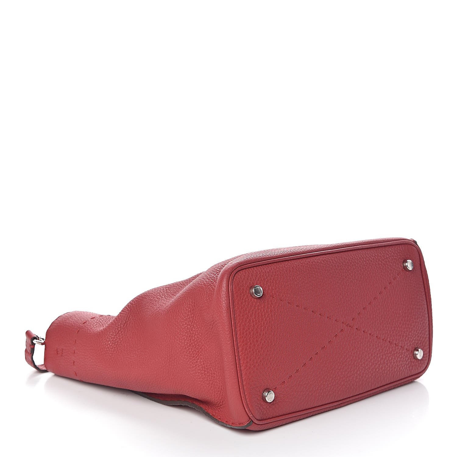 Fendi Cuoio Romano Selleria Large Anna Bucket Bag Rosso 4 of 14