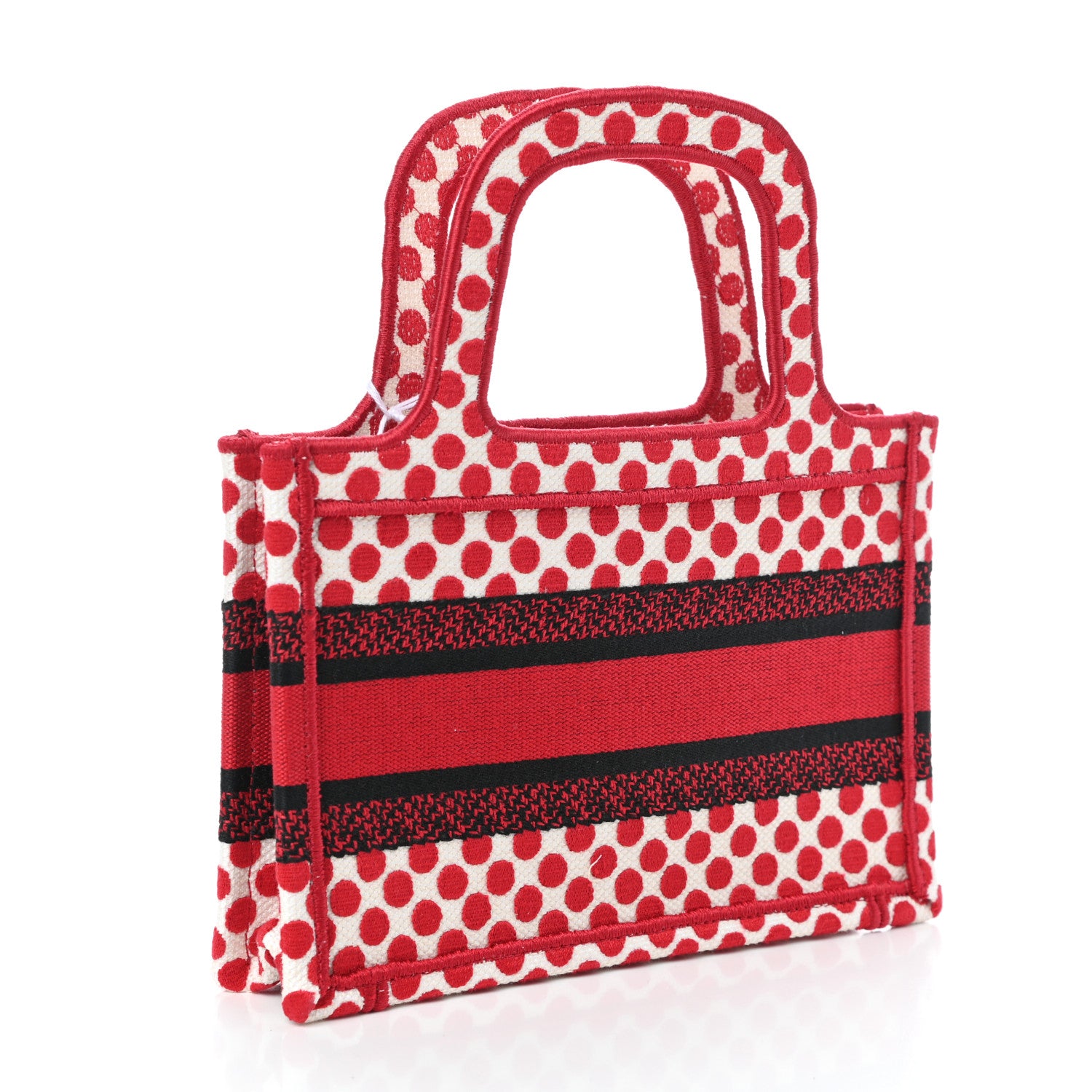Christian Dior Canvas DiorAmour Dots Mini Book Tote Red 3 of 9